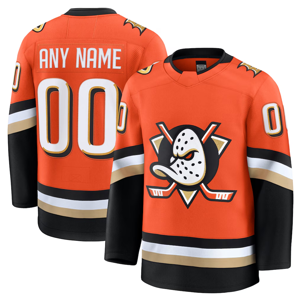 Yuxns Custom A.Ducks Orange Home Authentic Pro Jerseys