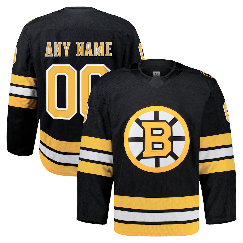 Yuxns Custom B.Bruins Black Home Authentic Pro Stitched Jerseys