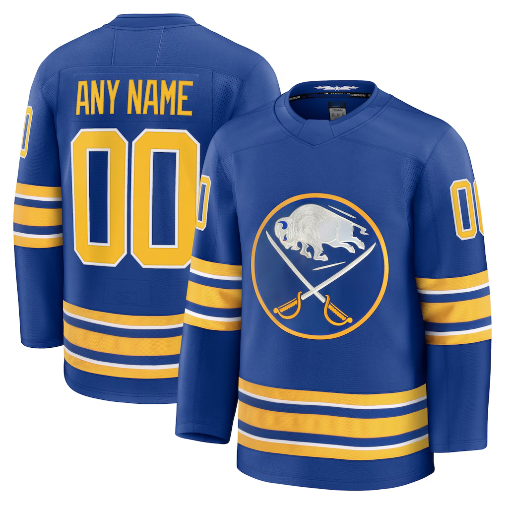 Yuxns Custom B.Sabres Royal Home Premium Stitched Jerseys