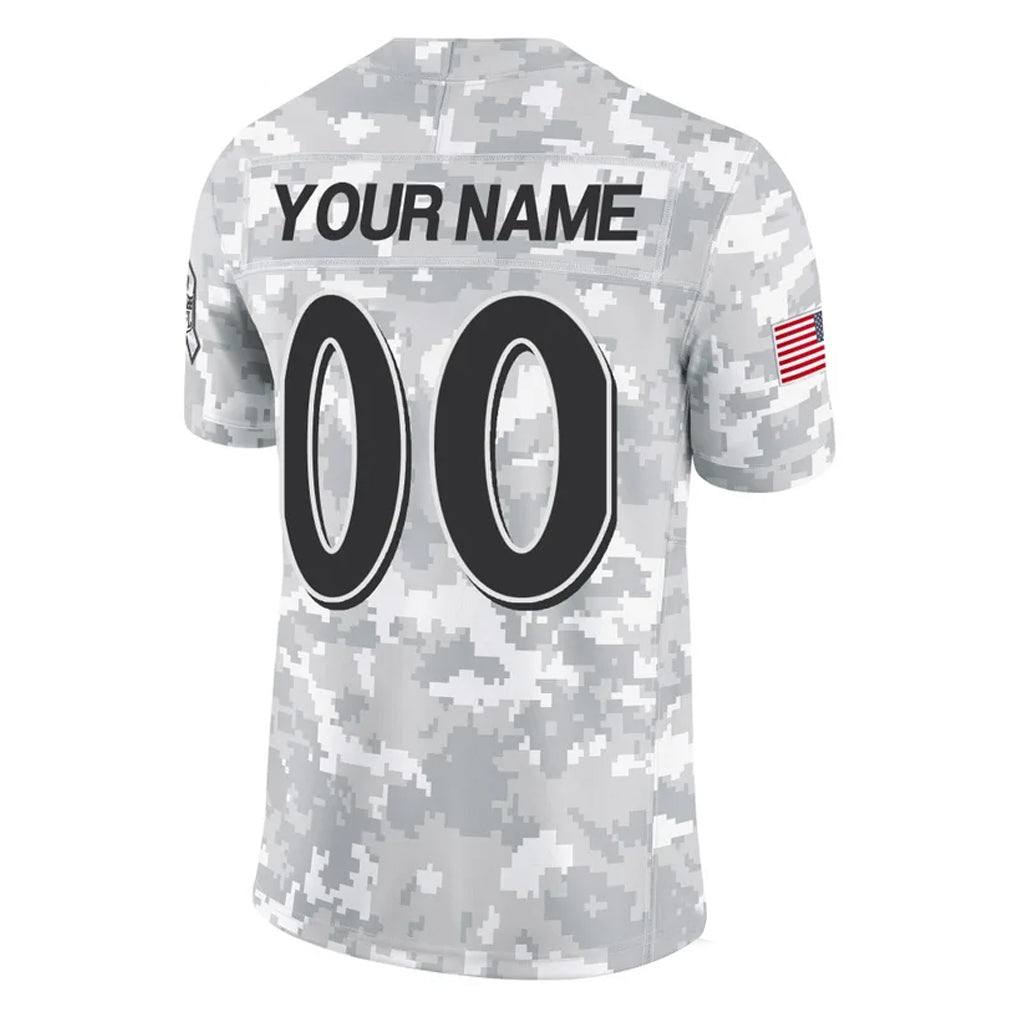 Yuxns Custom B.Ravens Arctic Camo Salute to Service Limited Any Name & Numbers Stitched Jerseys