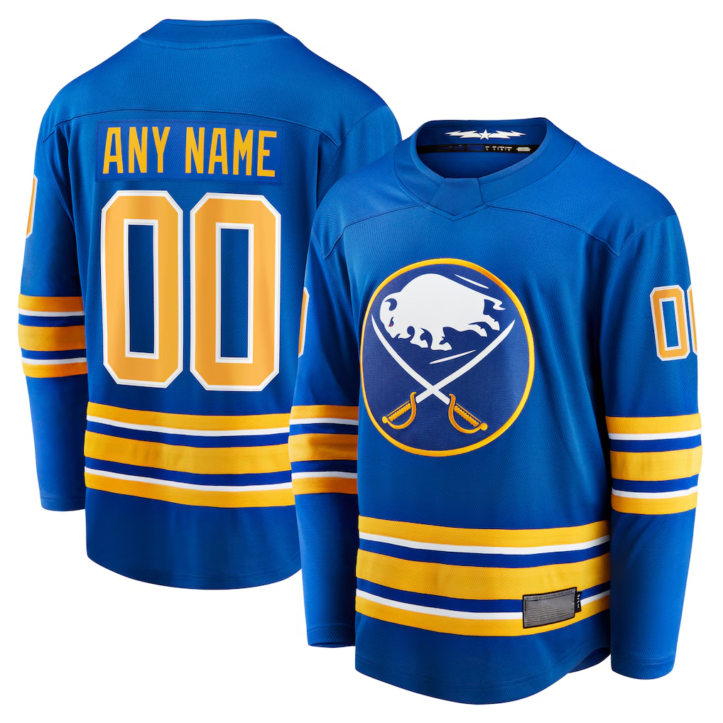 Yuxns Custom B.Sabres Royal Home Breakaway Stitched Jerseys