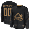 Yuxns Custom C.Avalanche Black 2024 Military Appreciation Practice Jerseys