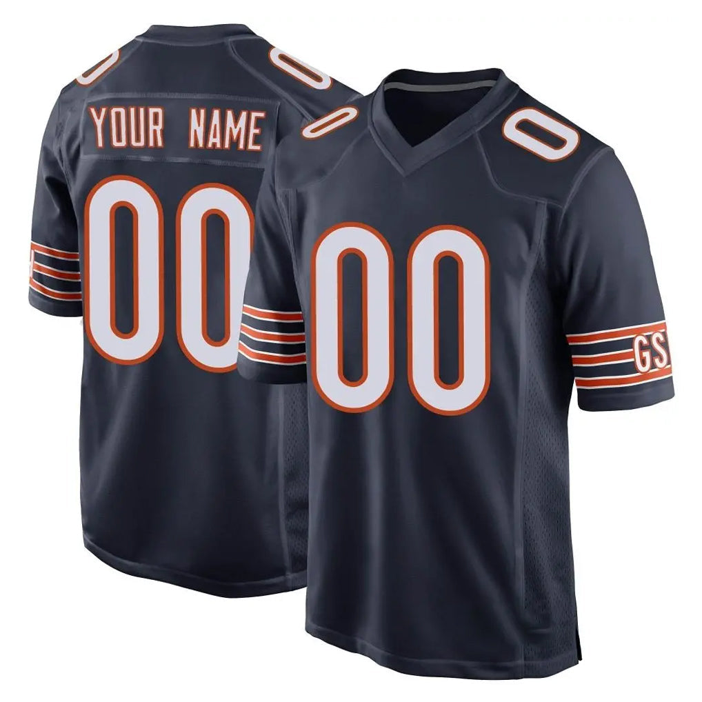 Yuxns Custom C.Bears Navy Home Game Any Name & Numbers Stitched Jerseys