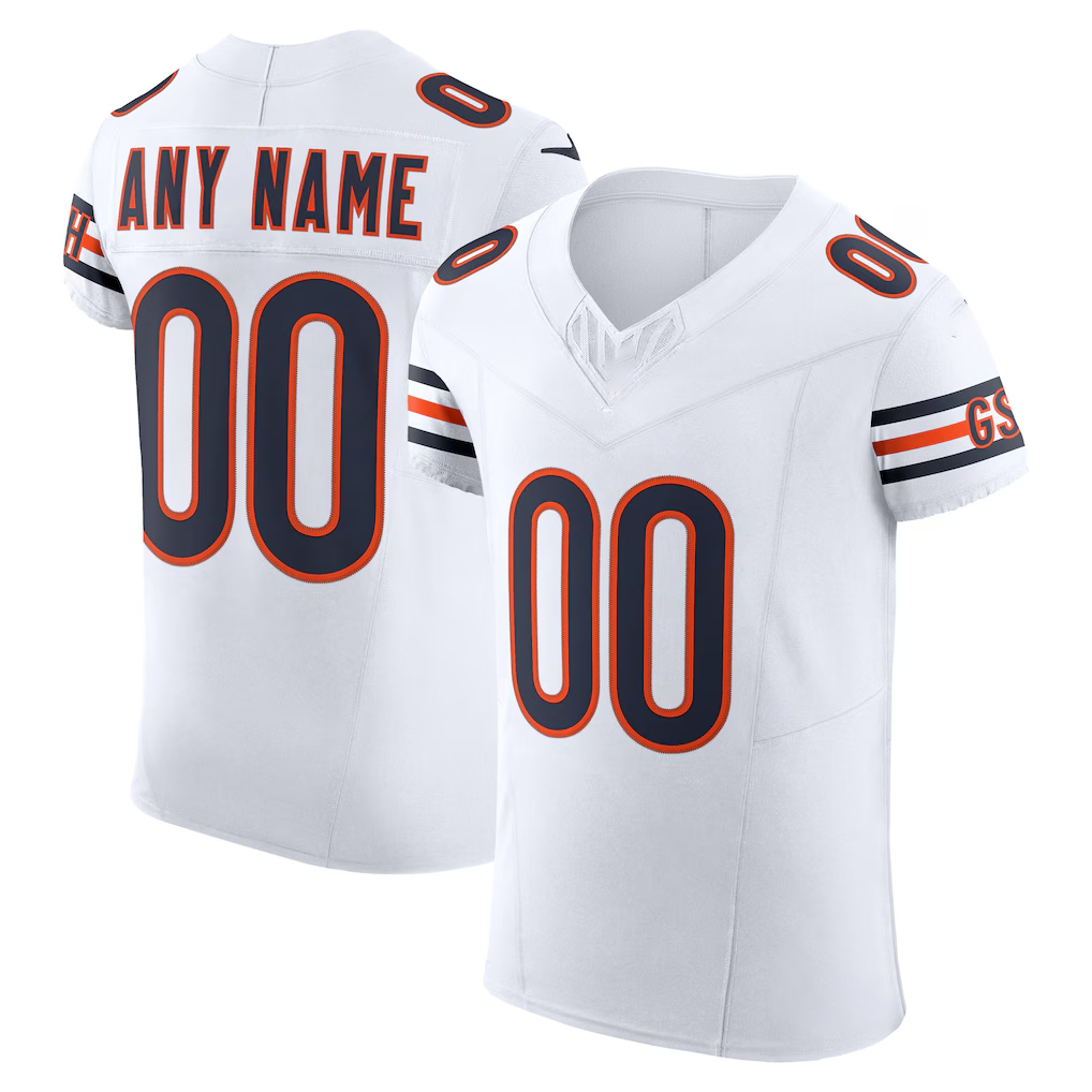 Yuxns Custom C.Bears White Vapor F.U.S.E. Elite Stitched Jerseys