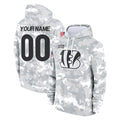 Yuxns Custom C.Bengals Arctic Camo Salute to Service Pullover Hoodie Limited Any Name & Numbers Stitched Jerseys