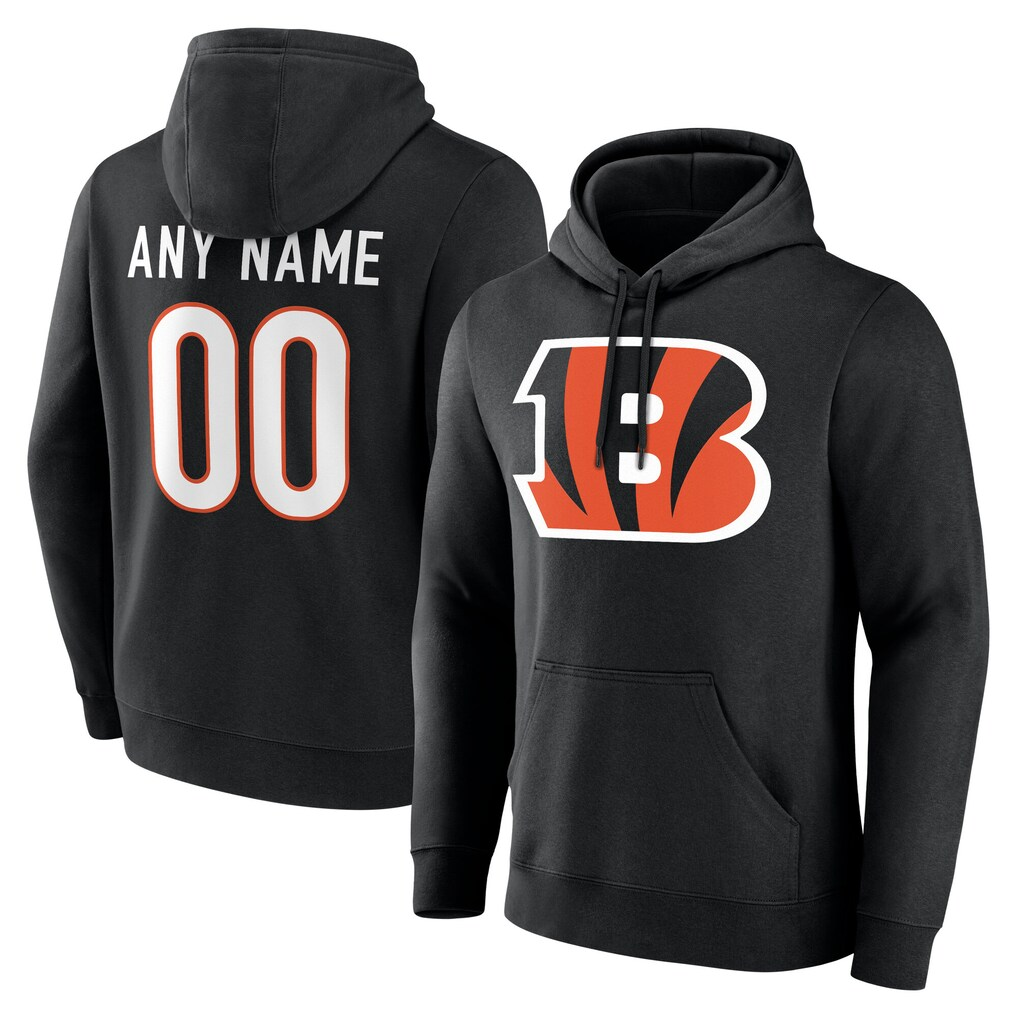 Yuxns Custom C.Bengals Black Big & Tall Team Authentic Custom Hoodie Stitched Jerseys