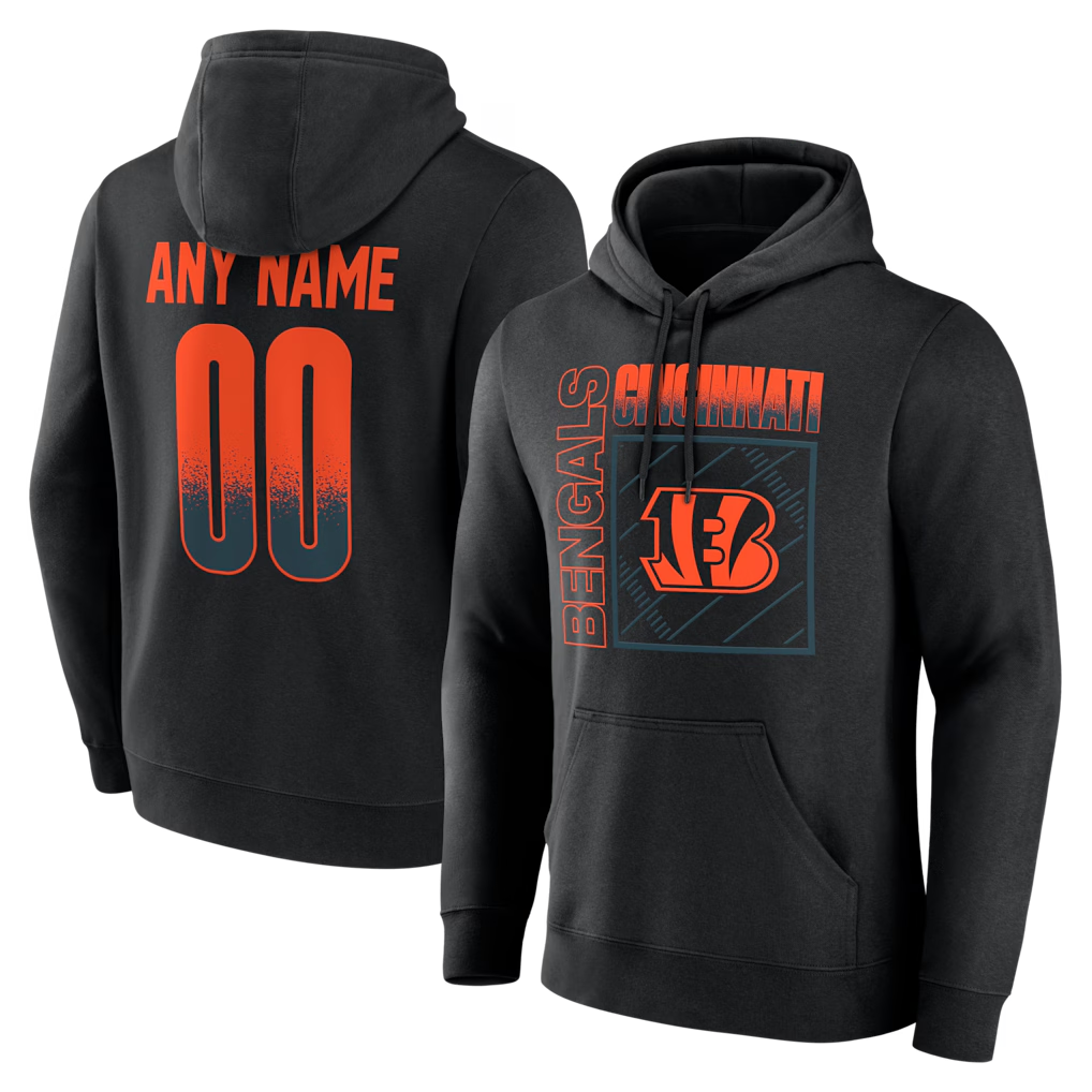Yuxns Custom C.Bengals Black Home Field Pop Personalized Name & Number Hoodie Stitched Jerseys
