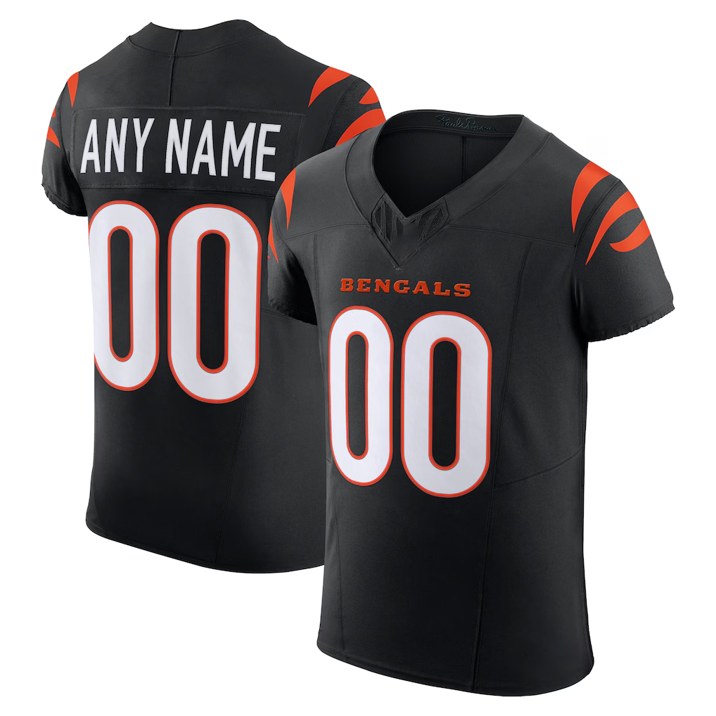 Yuxns Custom C.Bengals Black Team Vapor F.U.S.E. Elite Stitched Jerseys