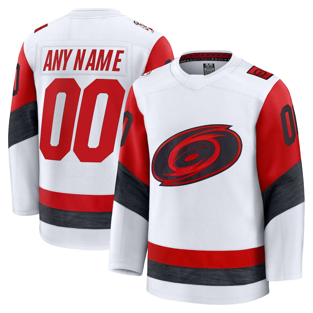 Yuxns Custom C.Hurricanes White Away Premium Stitched Jerseys