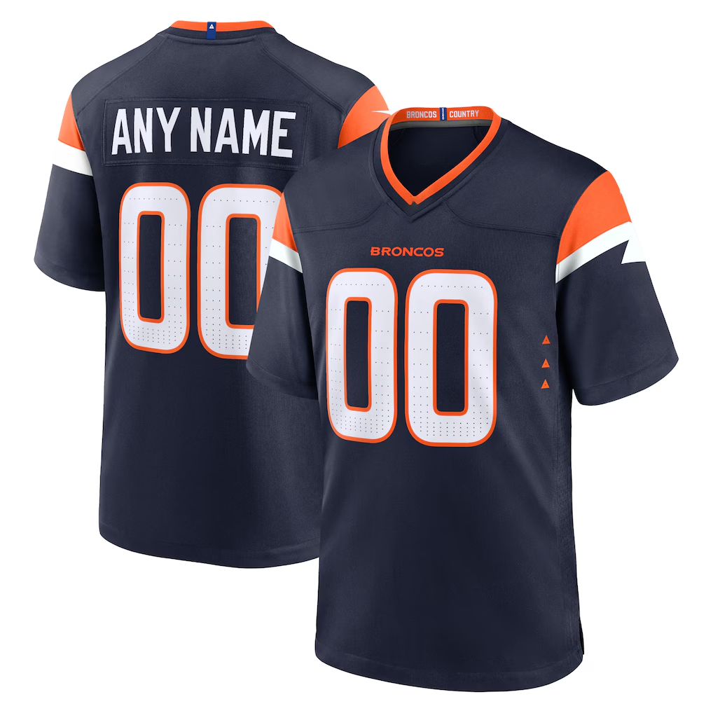 Yuxns Custom D.Broncos Navy Alternate Mile High Collection Game Stitched Jerseys