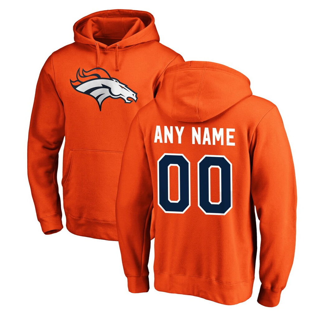 Yuxns Custom D.Broncos Orange Pullover Hoodie Limited Any Name & Numbers Stitched Jerseys