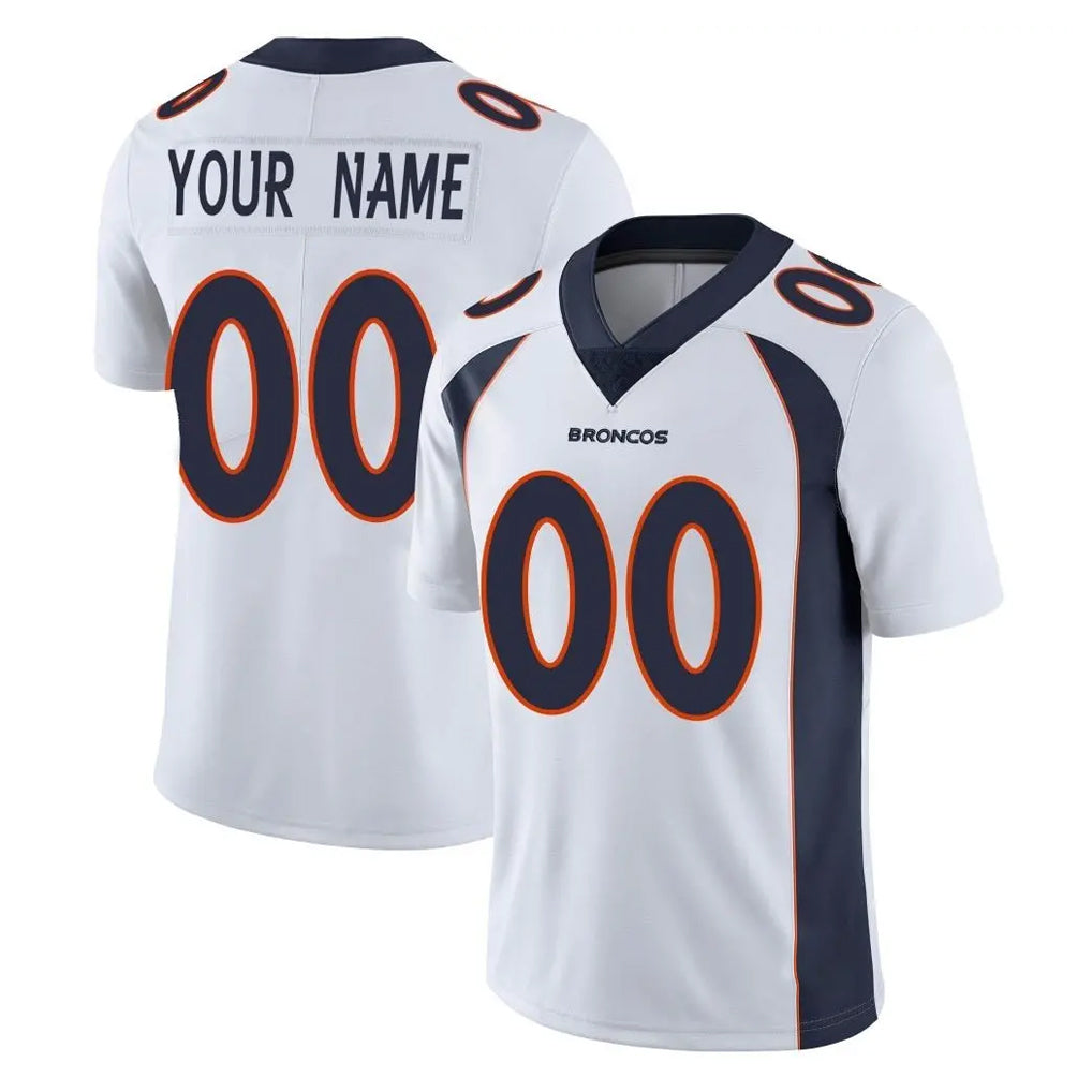 Yuxns Custom D.Broncos White Vapor Untouchable Limited Home Game Any Name & Numbers Stitched Jerseys