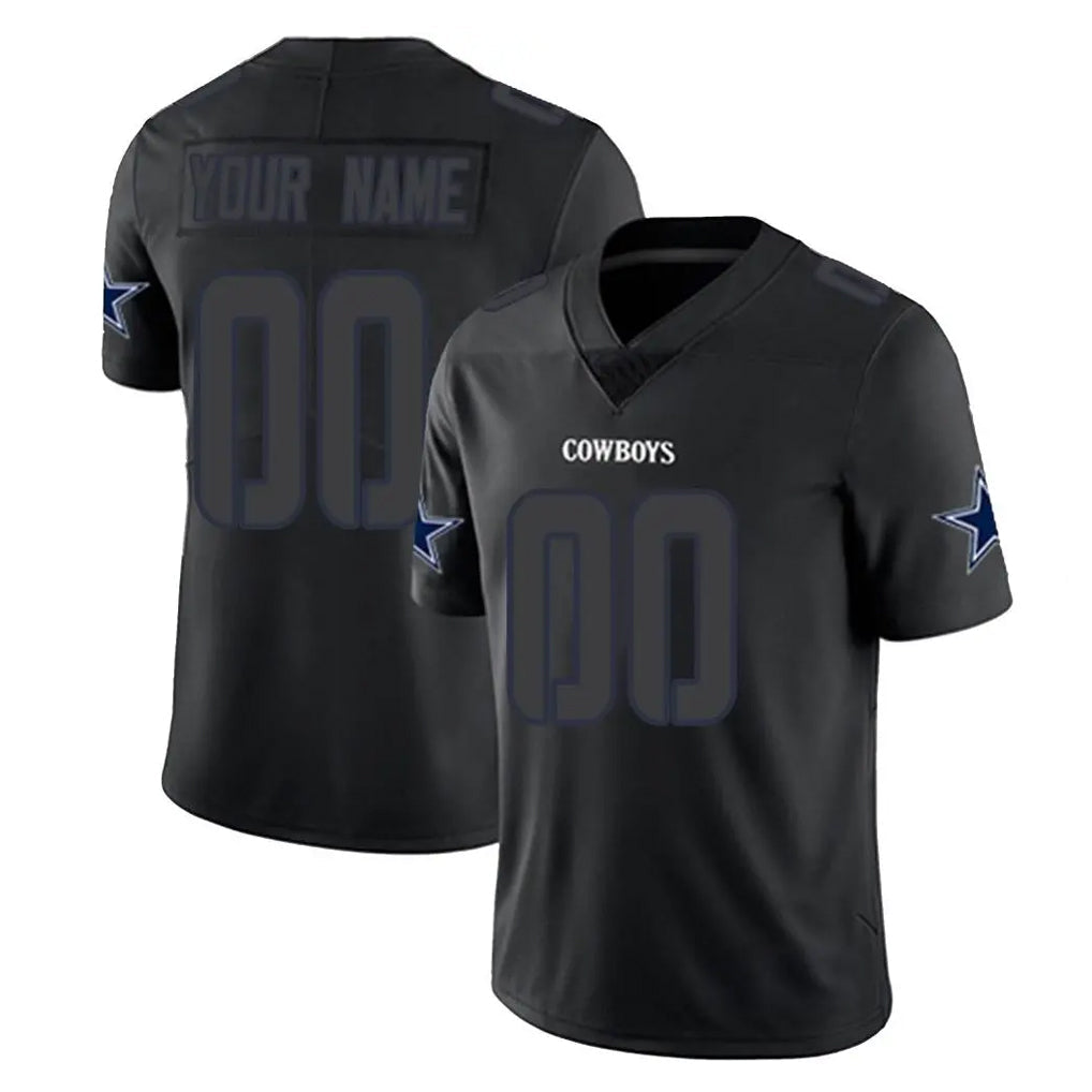 Yuxns Custom D.Cowboys Black Impact Limited Home Game Any Name & Numbers Stitched Jerseys