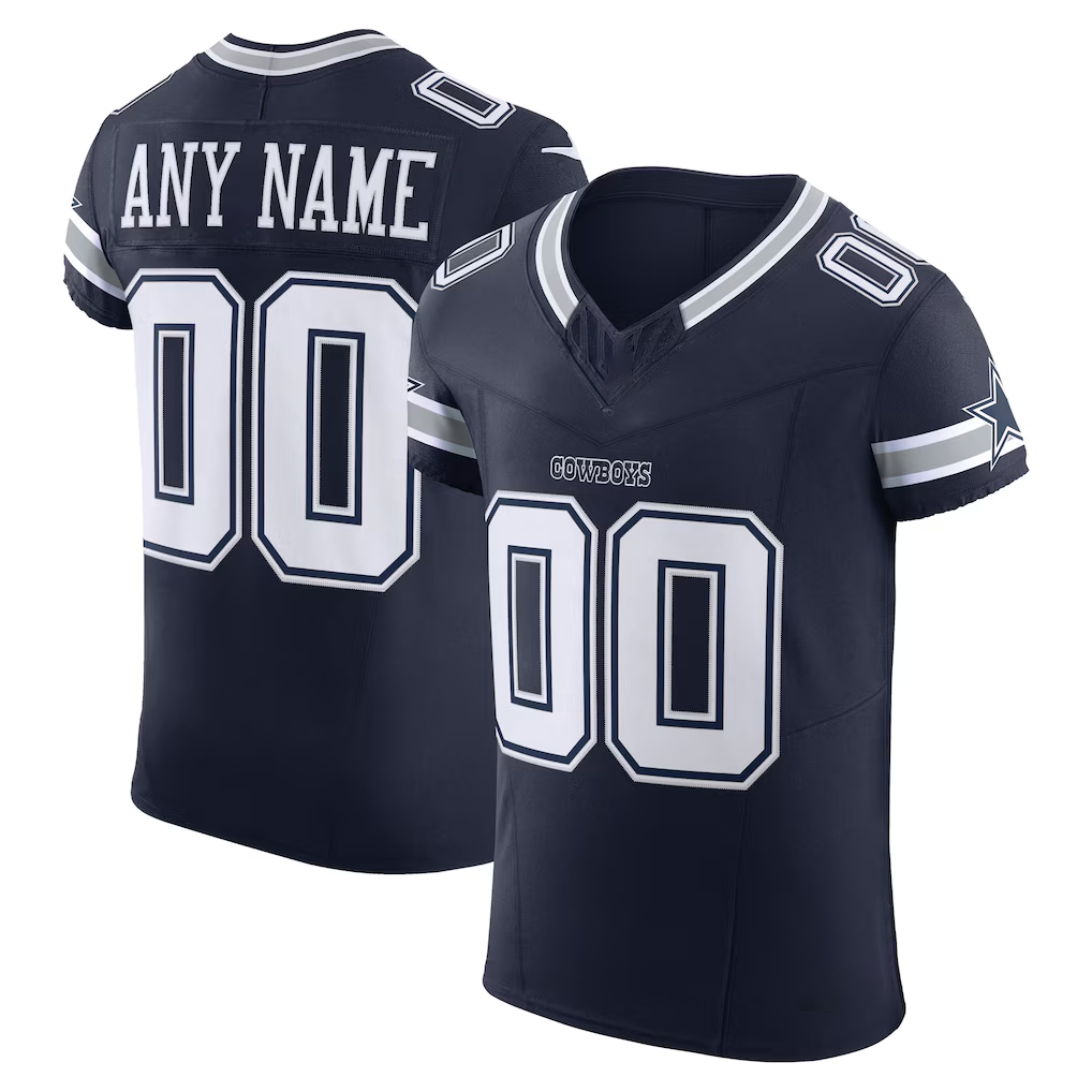 Yuxns Custom D.Cowboys Navy Vapor F.U.S.E. Elite Custom Stitched Jerseys