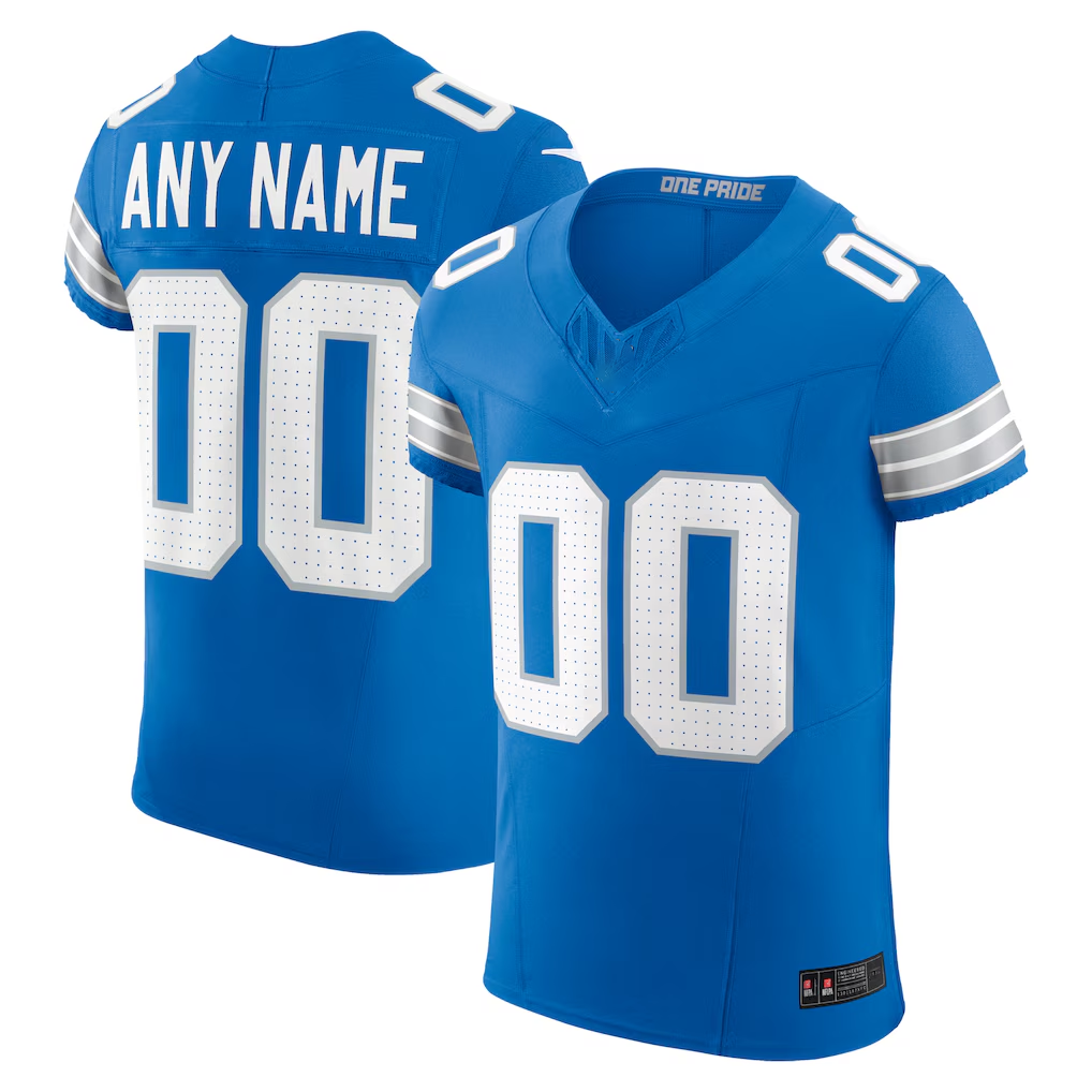 Yuxns Custom D.Lions Blue Team Vapor F.U.S.E. Elite Stitched Jerseys