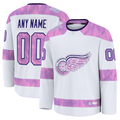 Yuxns Custom DR.Wings White 2024 Hockey Fights Cancer Practice Jerseys
