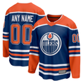 Yuxns Custom E.Oilers Royal Home Breakaway Jerseys