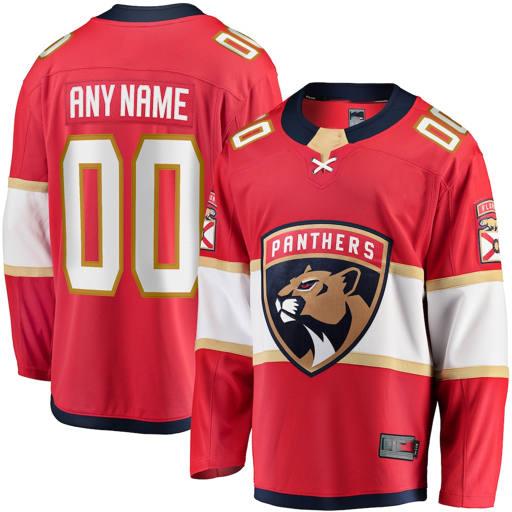 Yuxns Custom F.Panthers Red Home Breakaway Jerseys