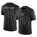 Yuxns Custom GB.Packers Black Reflective Limited Home Game Any Name & Numbers Stitched Jerseys