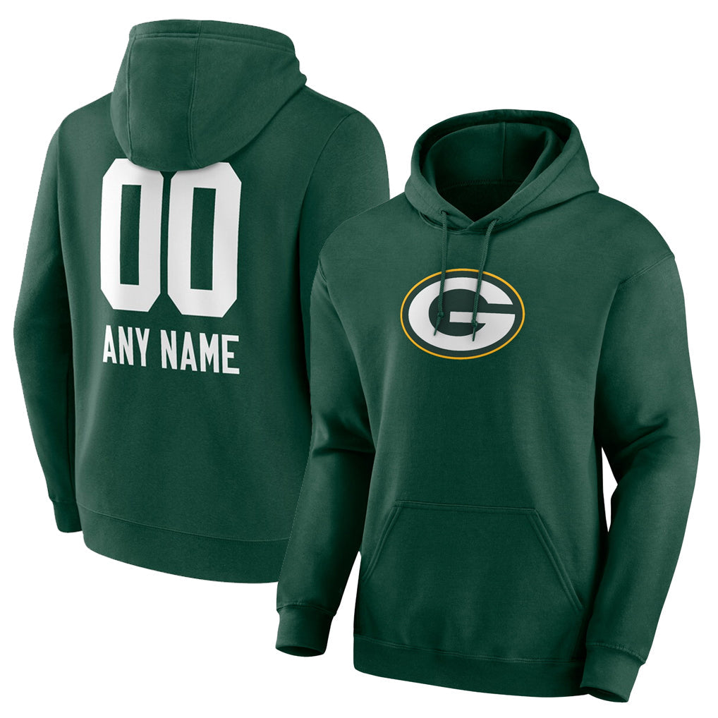 Yuxns Custom GB.Packers Green Logo Pullover Hoodies Limited Game Any Name & Numbers Stitched Jerseys