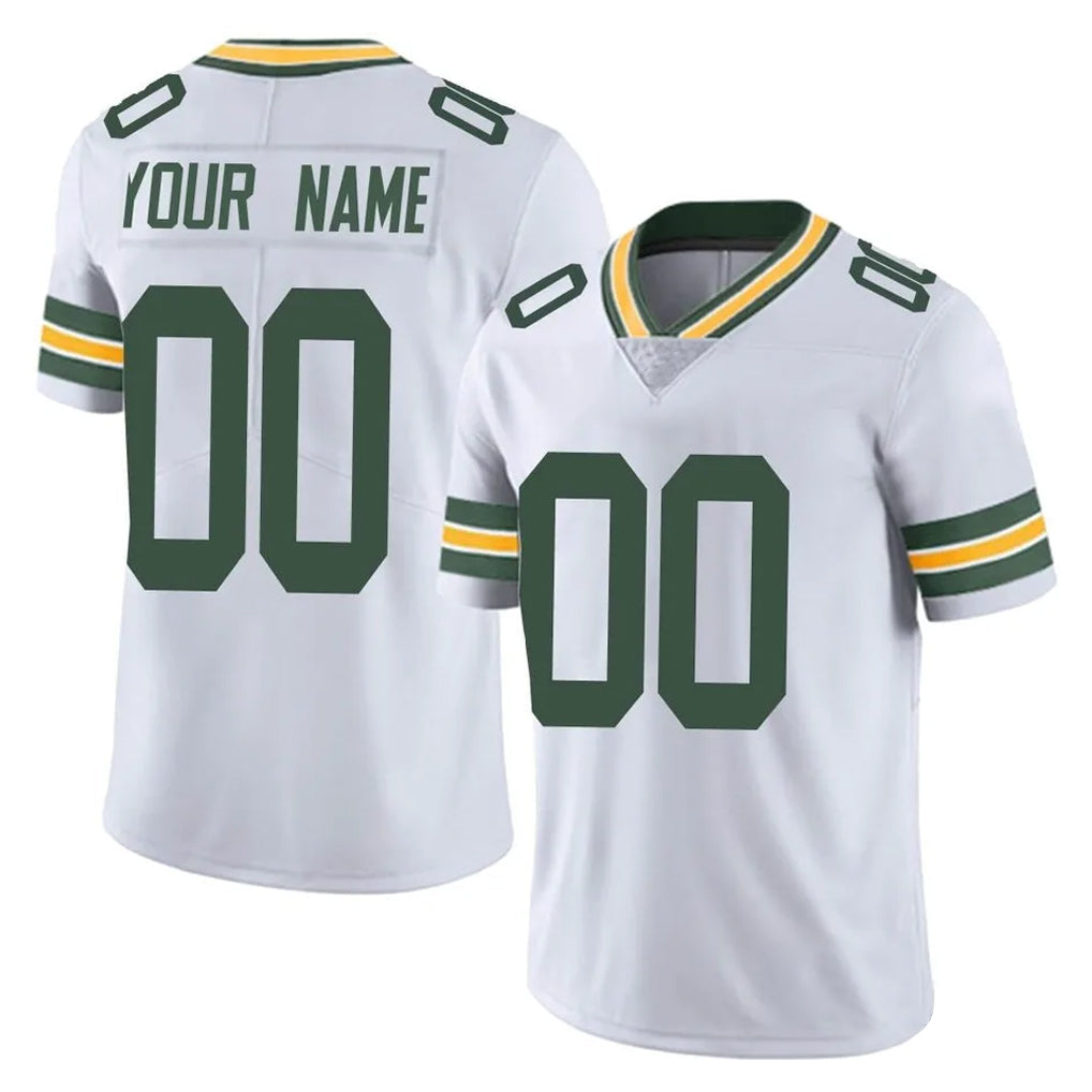 Yuxns Custom GB.Packers White Vapor Untouchable Limited Home Game Any Name & Numbers Stitched Jerseys