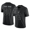 Yuxns Custom H.Texans Black Reflective Limited Game Any Name & Numbers Stitched Jerseys