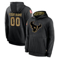Yuxns Custom H.Texans Black Salute to Service Hoodies Limited Game Any Name & Numbers Stitched Jerseys