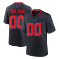 Yuxns Custom H.Texans Navy 2nd Alternate Home Game Any Name & Numbers Stitched Jerseys