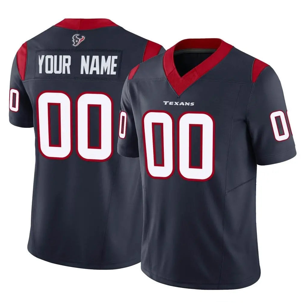 Yuxns Custom H.Texans Navy Limited Vapor F.U.S.E. Home Game Any Name & Numbers Stitched Jerseys