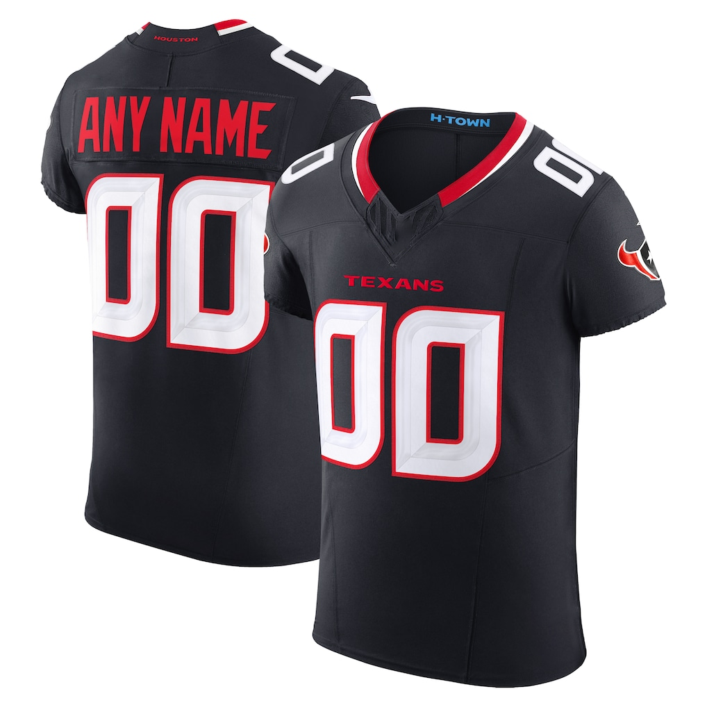 Yuxns Custom H.Texans Navy Team Vapor F.U.S.E. Elite Stitched Jerseys