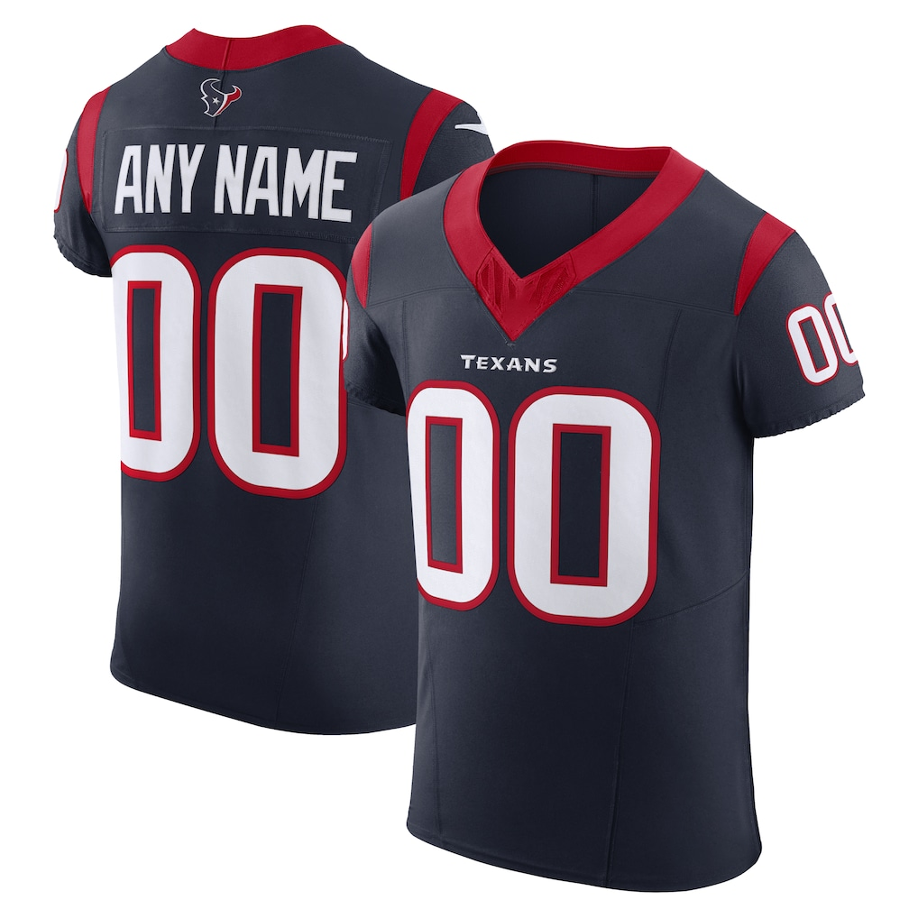 Yuxns Custom H.Texans Navy Vapor F.U.S.E. Elite Stitched Jerseys