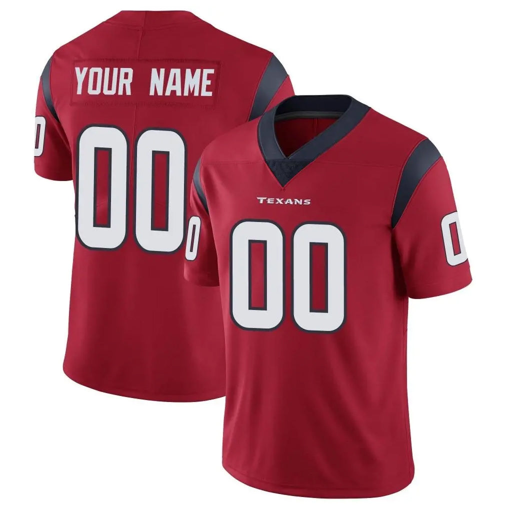 Yuxns Custom H.Texans Red Limited Vapor Untouchable Home Game Any Name & Numbers Stitched Jerseys