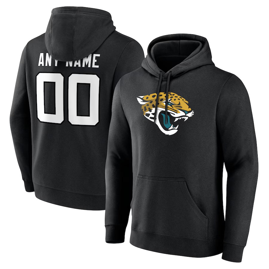 Yuxns Custom J.Jaguars Black Pullover Hoodie Game Stitched Jerseys