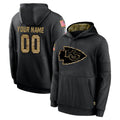 Yuxns Custom KC.Chiefs Black Salute to Service Hoodies Limited Game Any Name & Numbers Stitched Jerseys