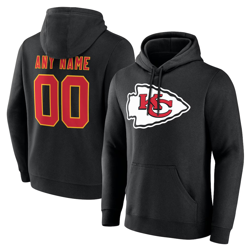 Yuxns Custom KC.Chiefs Gray LoGo Pullover Hoodies Limited Any Name & Numbers Stitched Jerseys