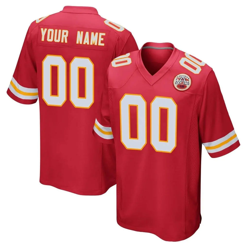 Yuxns Custom KC.Chiefs Red Home Game Any Name & Numbers Stitched Jerseys