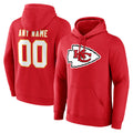 Yuxns Custom KC.Chiefs Red LoGo Pullover Hoodies Limited Any Name & Numbers Stitched Jerseys