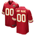 Yuxns Custom KC.Chiefs Red Replica Game Stitched Jerseys