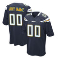 Yuxns Custom LA.Chargers Navy Game Stitched Jerseys