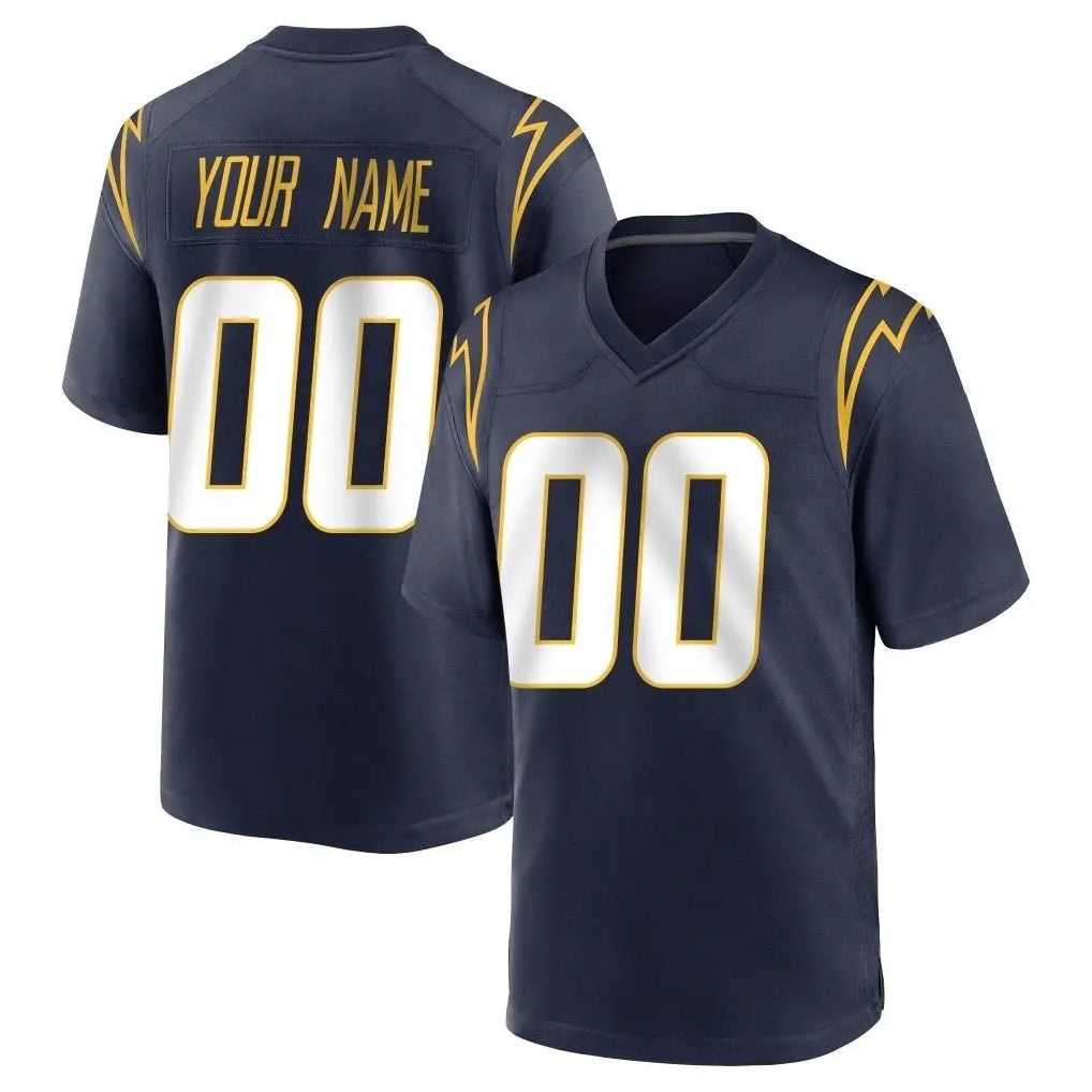 Yuxns Custom LA.Chargers Navy Home Game Any Name & Numbers Stitched Jerseys