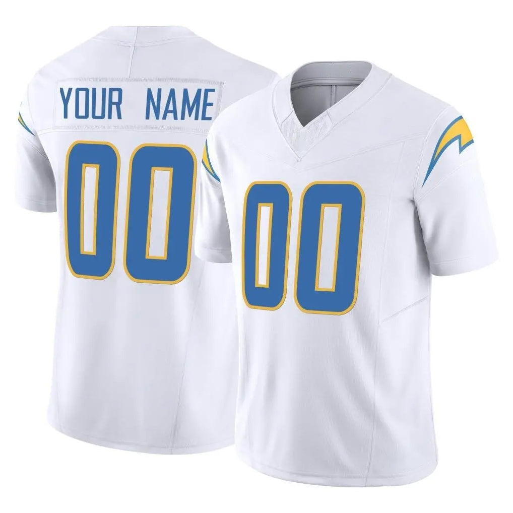 Yuxns Custom LA.Chargers White Limited Vapor F.U.S.E. Home Game Any Name & Numbers Stitched Jerseys