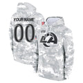 Yuxns Custom LA.Rams Arctic Camo Salute to Service Hoodies Limited Game Any Name & Numbers Stitched Jerseys
