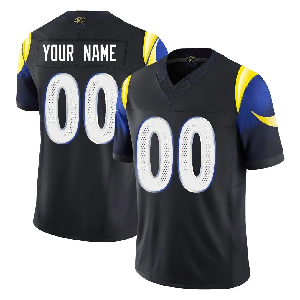 Yuxns Custom LA.Rams Black Midnight Rivalries Collection Limited Home Game Any Name & Numbers Stitched Jerseys