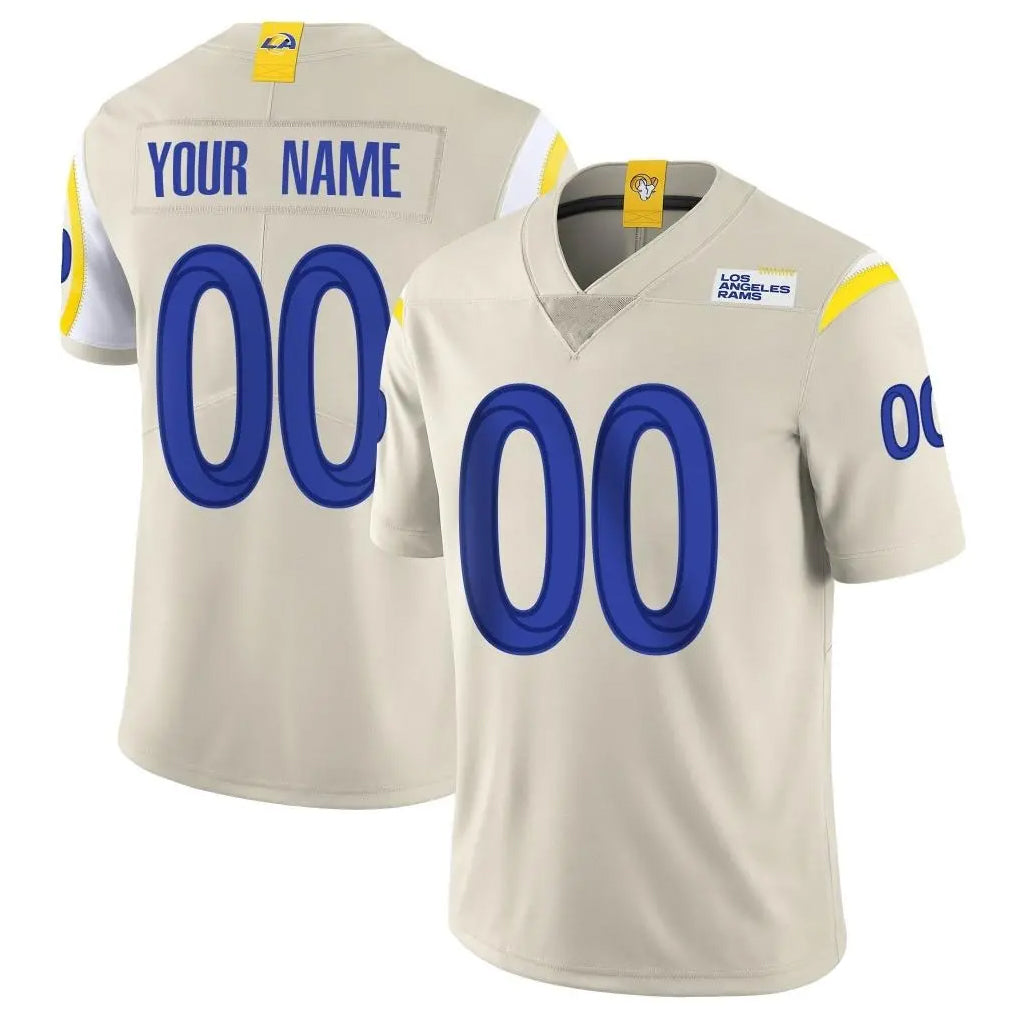 Yuxns Custom LA.Rams Bone Limited Vapor Home Game Any Name & Numbers Stitched Jerseys