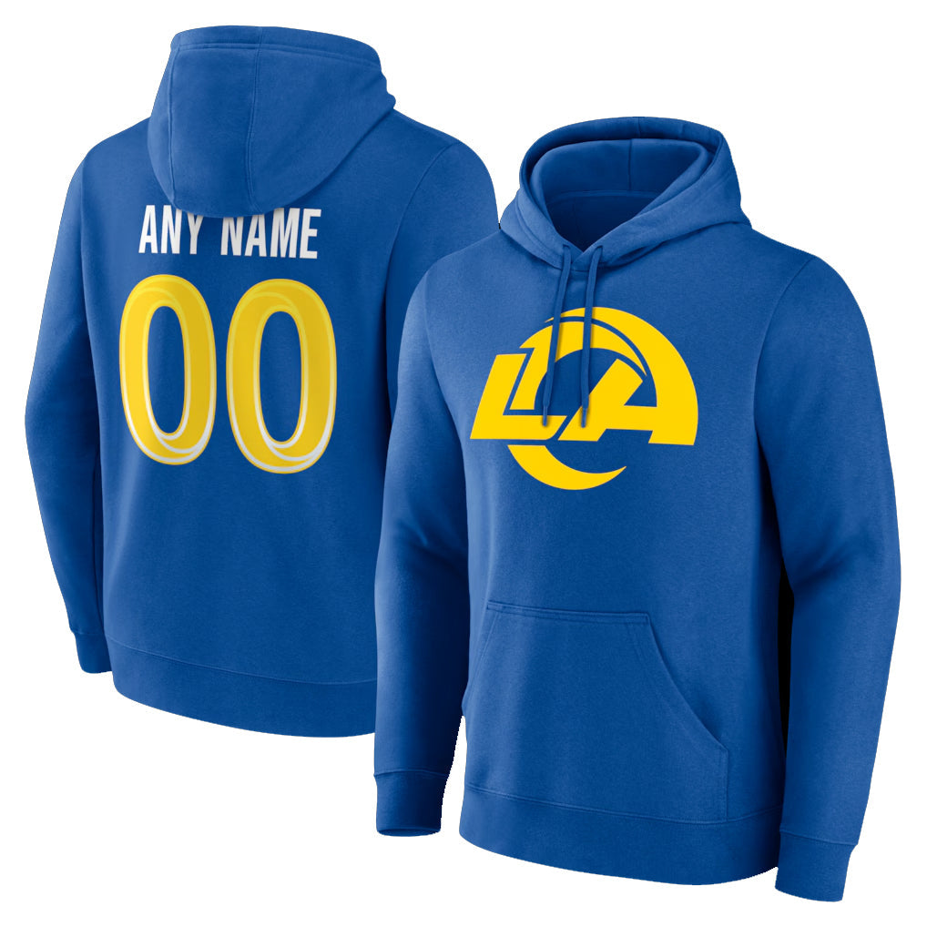 Yuxns Custom LA.Rams Royal Pullover Hoodie Limited Game Any Name & Numbers Stitched Jerseys