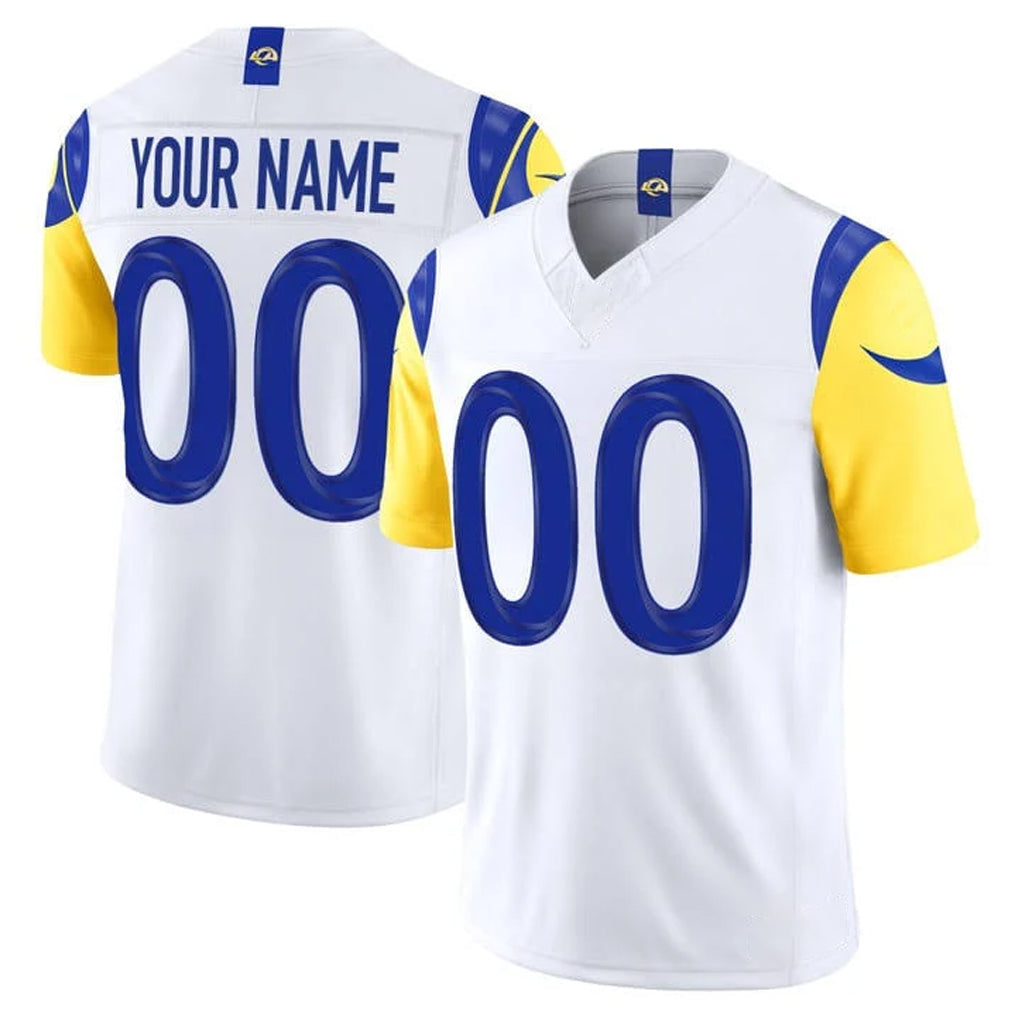 Yuxns Custom LA.Rams White Vapor F.U.S.E. Limited Home Game Any Name & Numbers Stitched Jerseys