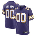 Yuxns Custom MN.Vikings Purple Secondary Alternate Game Stitched Jerseys
