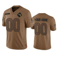 Yuxns Custom NE.Patriots Brown Salute To Service Limited Any Name & Numbers Stitched Jerseys