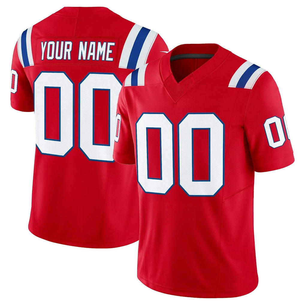 Yuxns Custom NE.Patriots Red Vapor Untouchable Home Game Any Name & Numbers Stitched Jerseys