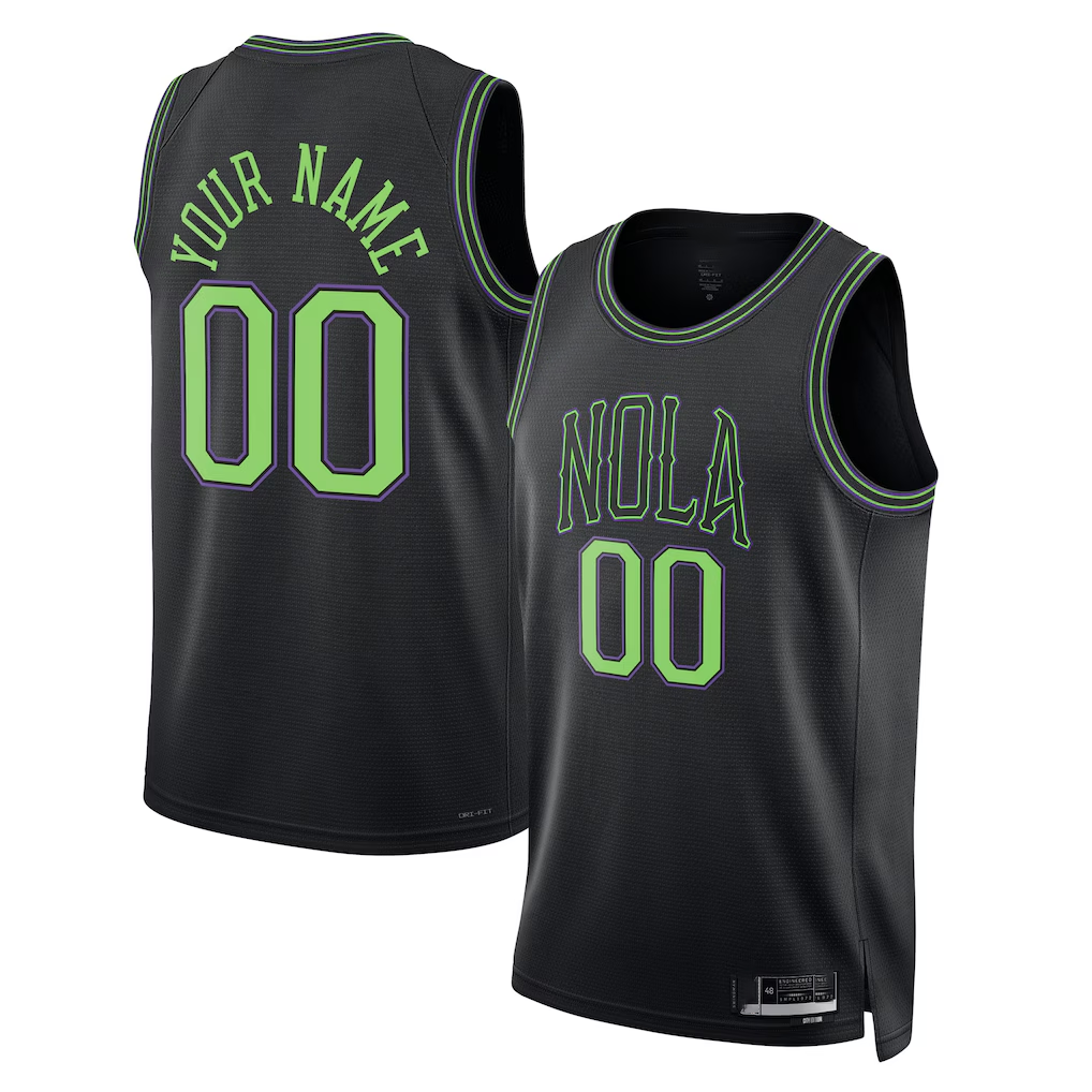 Yuxns Custom NO.Pelicans Black 202526 City Edition Swingman Stitched Jerseys